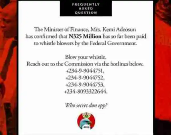 So Far, Nigerian Government Has Paid #325 Million To Whistle Blowers - EFCC